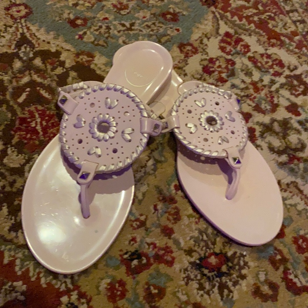 Jack Rogers Georgica pink jelly thong sandals 8